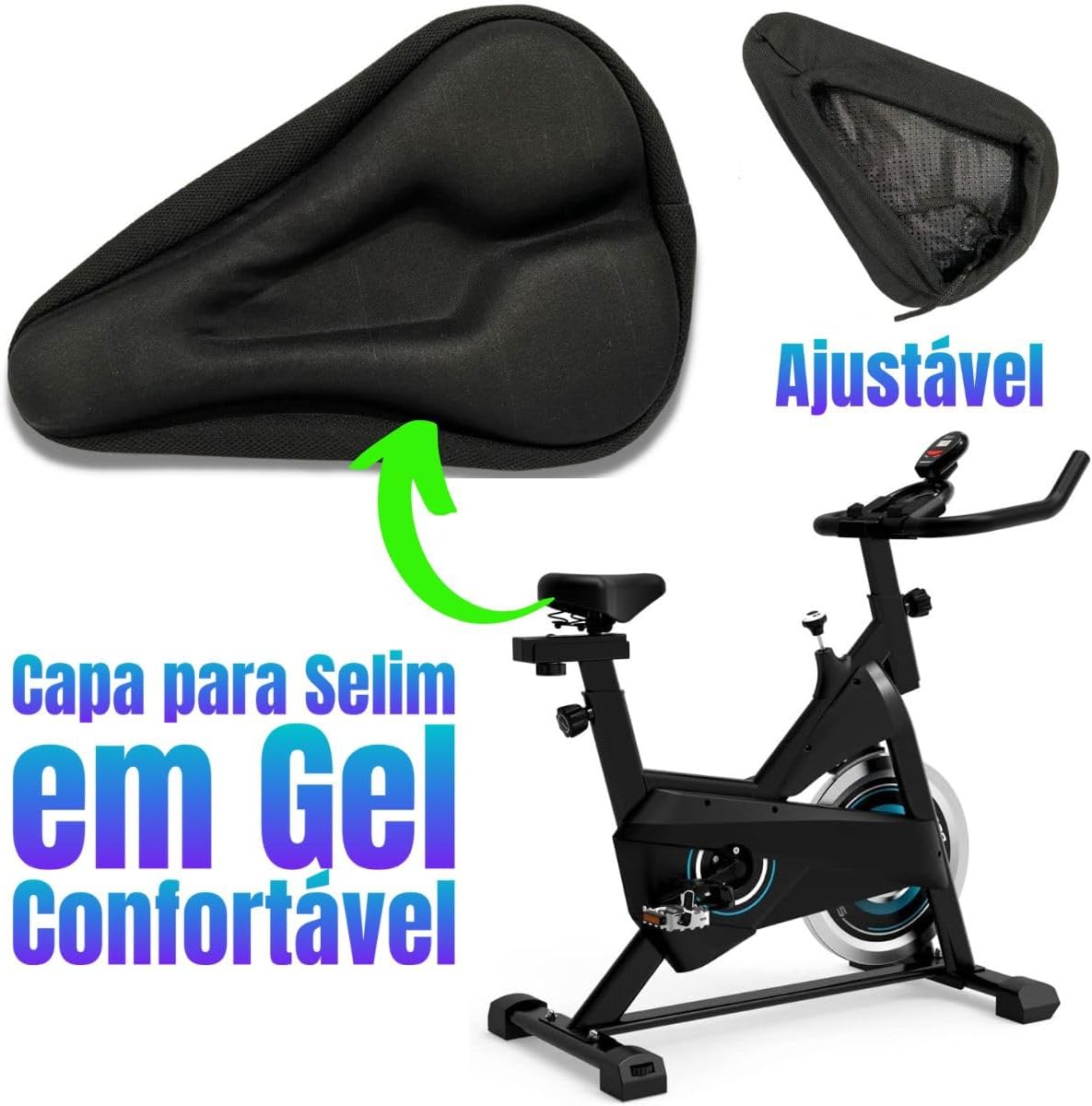 Capa de Selim Banco Assento de bicicleta, almofada em Gel para bicicletas e Bikes ergométricas com banco Fino. R78