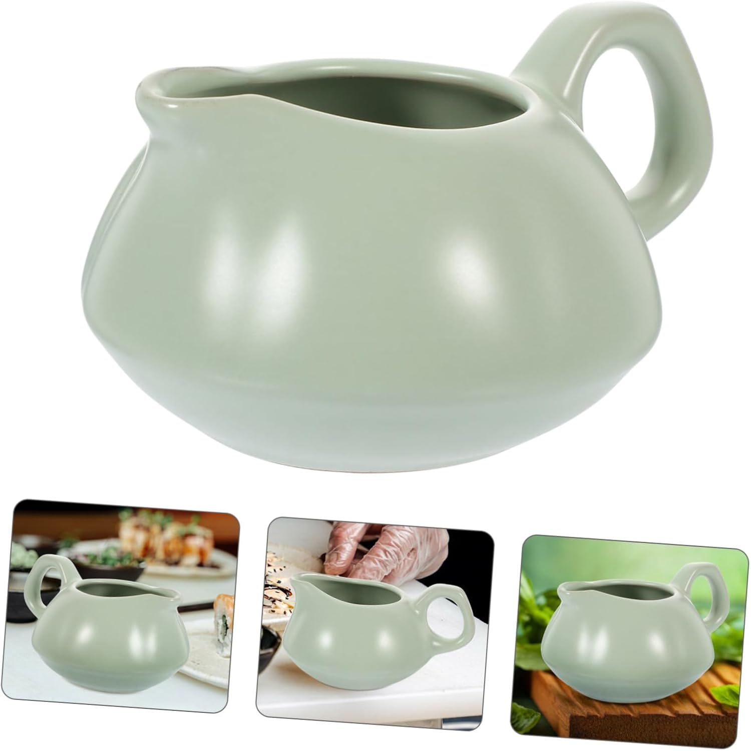 4pcs Ceramic Gravy Boat Elegant Sauce Pitcher with Handle Versatile and Sauce Container for Easy Serving Stain-resistant Design for Kitchen and Dining Use