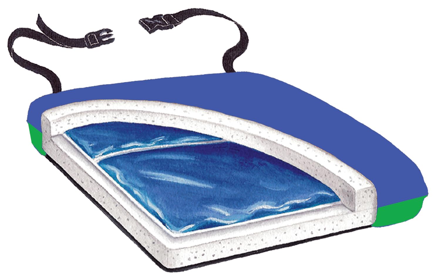 Skil-Care Super Soft Econo-Gel Wheelchair Cushion, 16" W x 16" D x 2" H, Pressure Relief Gel and Foam Seat, LSII Low-Shear Waterproof Cover, Black,