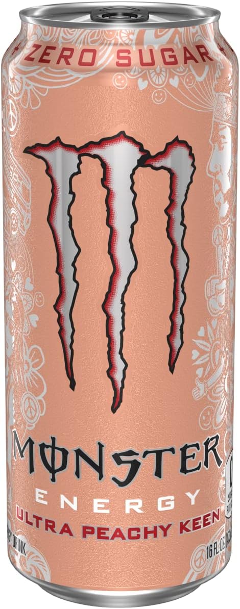 Monster Energy Ultra Peachy Keen, Sugar Free Energy Drink, 16oz