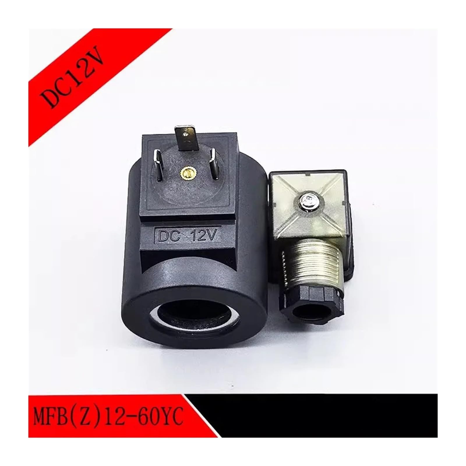 1 x hydraulische Magnetventilspule, 220 V, 24 V, MFB10, 12–60 YC, Innenloch, 23 mm hoch, 51 mm (60 YC DC 12 V)