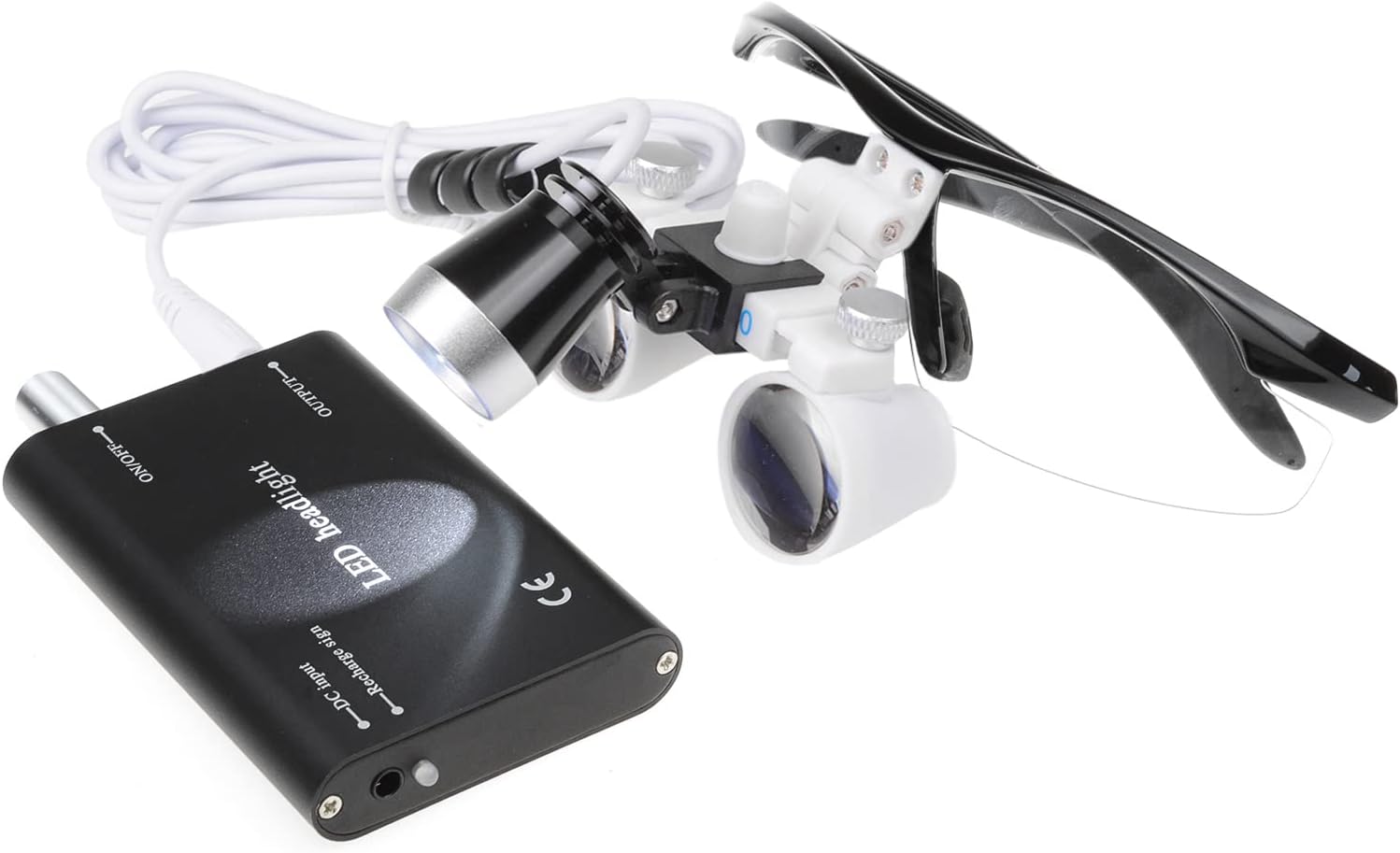 Bestlife 3.5x420mm DentaL Medical Binocular Loupes with Head light Lamp (Black),