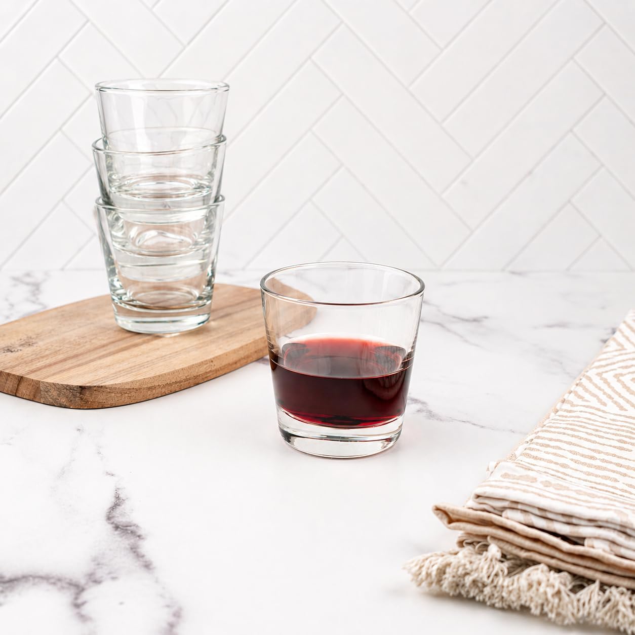 HISTORY COMPANY Ombra di Vino – Italian Stemless Wine Glasses Inspired by Venetian Tradition, 4-Piece Set (Gift Box Collection)