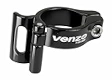 Venzo Bike Adjustable Braze-On Front Derailleur Adapter Clamp for MTB Road Bicycles - Compatible with Shimano Sram