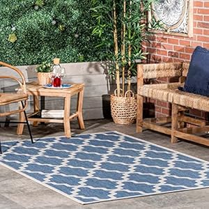nuLOOM Gina Lattice Indoor/Outdoor Area Rug, 4×6, Blue