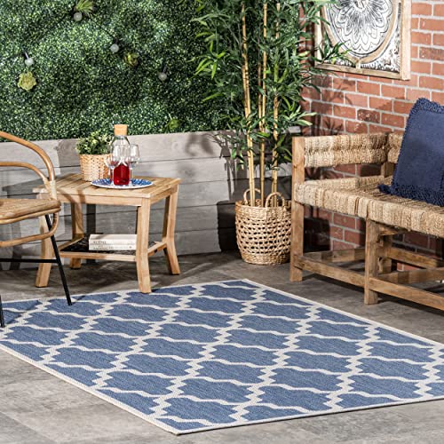 nuLOOM Gina Lattice Indoor/Outdoor Area Rug, 4×6, Blue