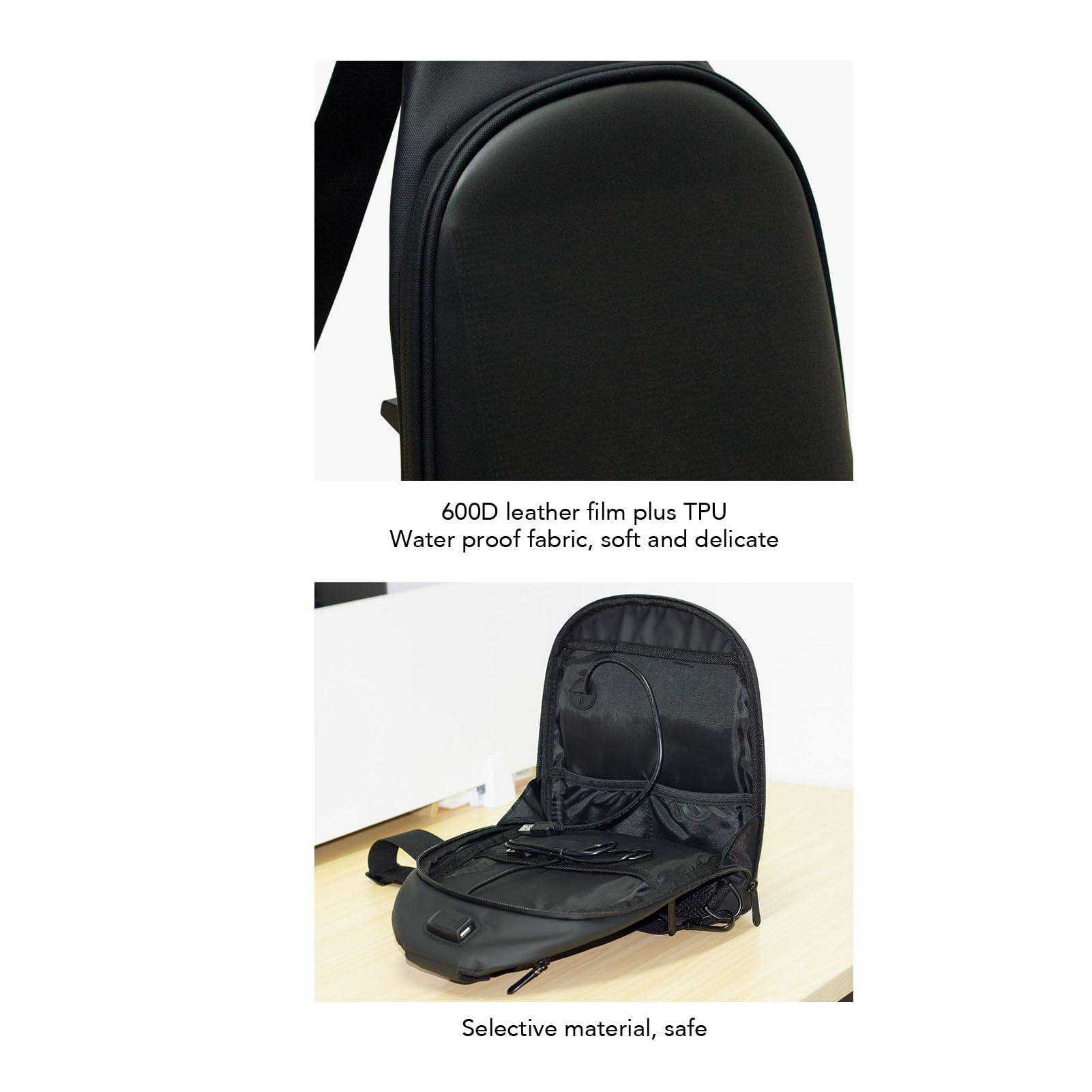 Plecak LED Sling, Programowalny DIY Pełny Kolor Ekranowy Wyświetlacz Woda Wodna Wodna Reklama na Zewnątrz Travel Plecak do Reklamy, Podróży, Jazdy