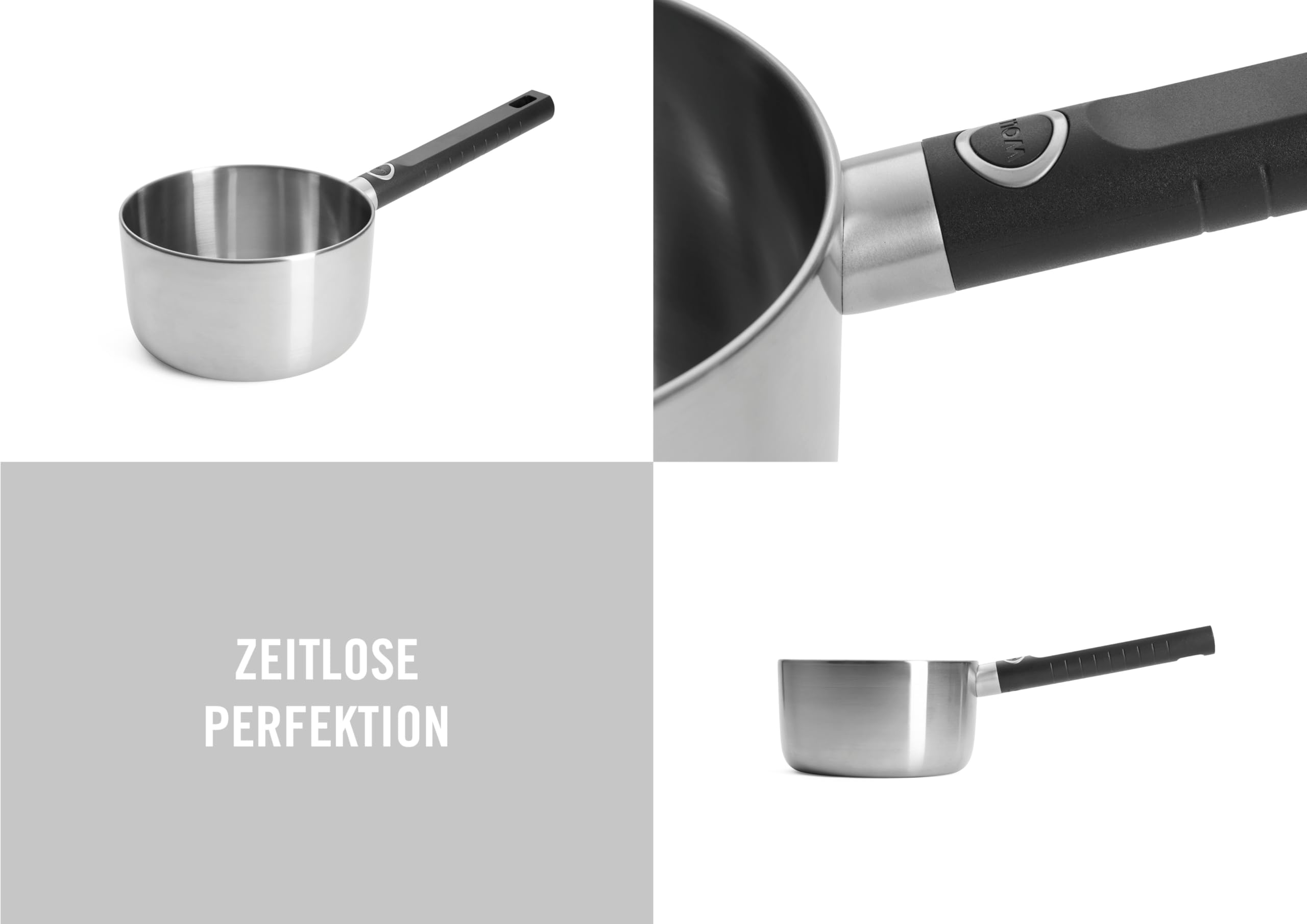 WOLL – Logic Steel Stieltopf Ø 18 cm Edelstahl, 10 cm hoch – Induktion – PFAS-freier Kochtopf – für alle Herdarten – langlebig & spülmaschinenfest