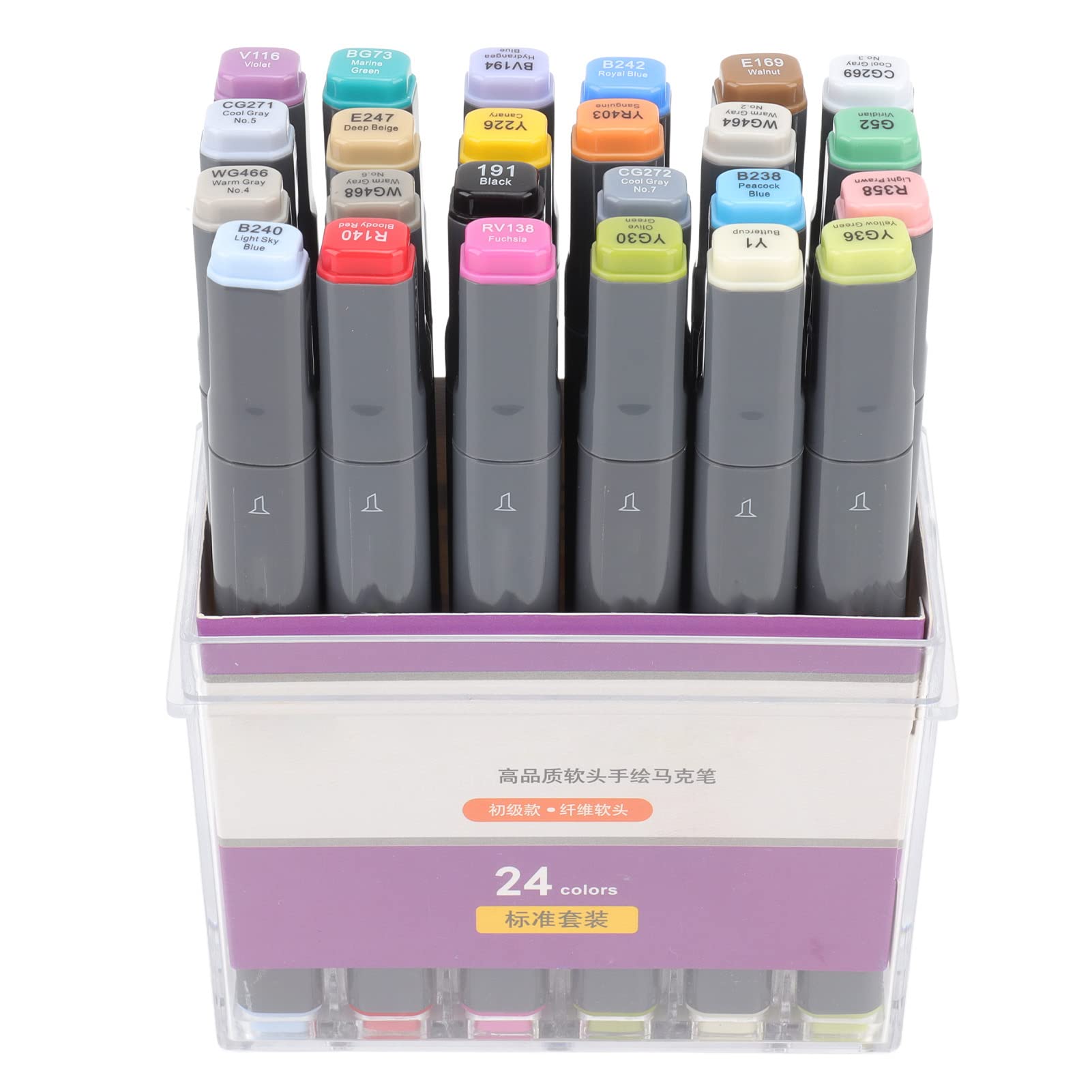 Pennarello 24 colori Penne per pittura ad acquerello Pennino morbido per scrivere disegni