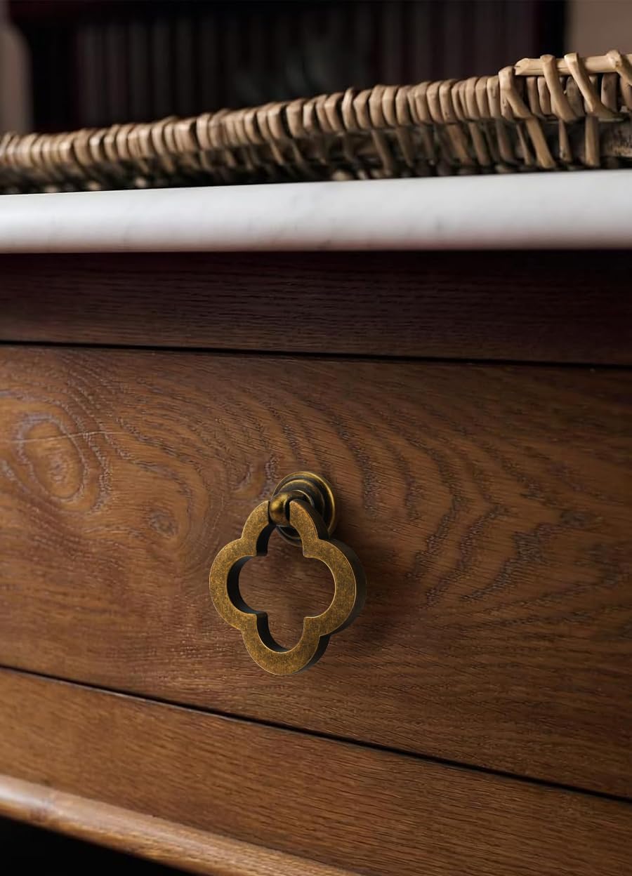 55mm 10 Pack Cupboard Cabinet Knobs, Antique Brass Solid Dresser Drawer knobs with Screws, Cupboard Knobs for Kitchen Bedroom Bathroom