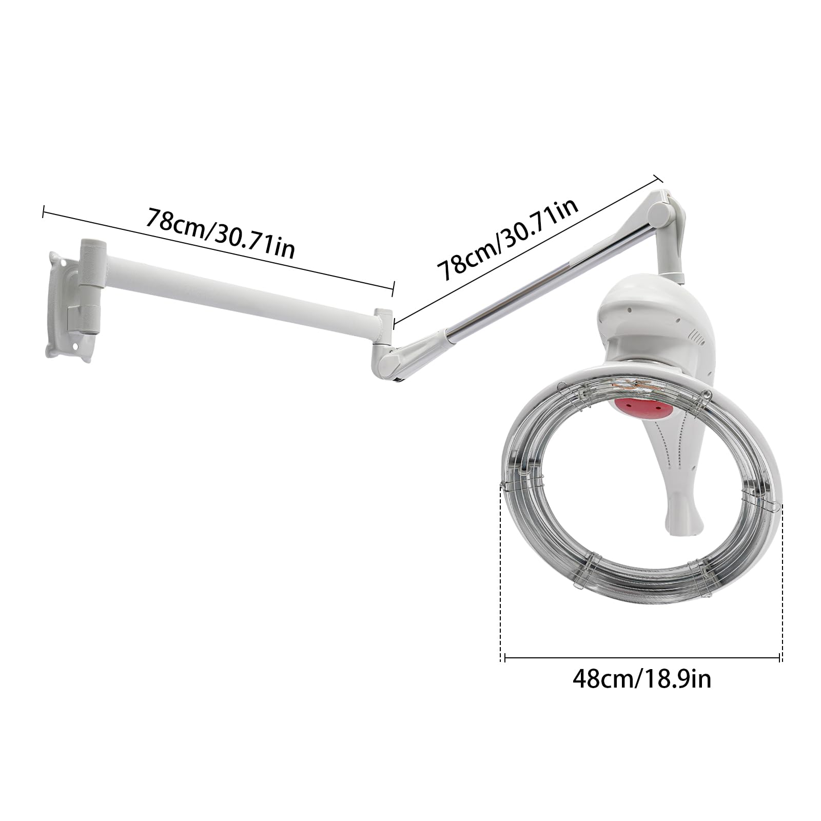 Wall Mounted Orbiting Hair Color Processor 950W 360° Heating Hair Treatment Machine with Timer and Adjustable Temperature Salon Hair Perming Machine Hair Dryer Accelerator for Home Salon Spa