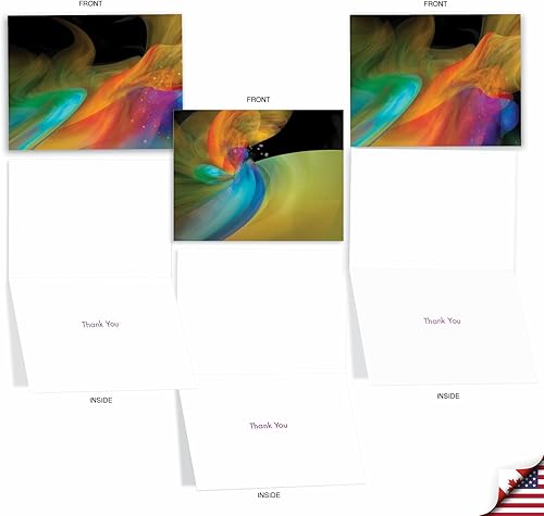 Miniatura 9 de The Best Card Company - 10 tarjetas de agradecimiento coloridas con sobres de 4 x 5.12 pulgadas, patrones fascinantes de colores brillantes,