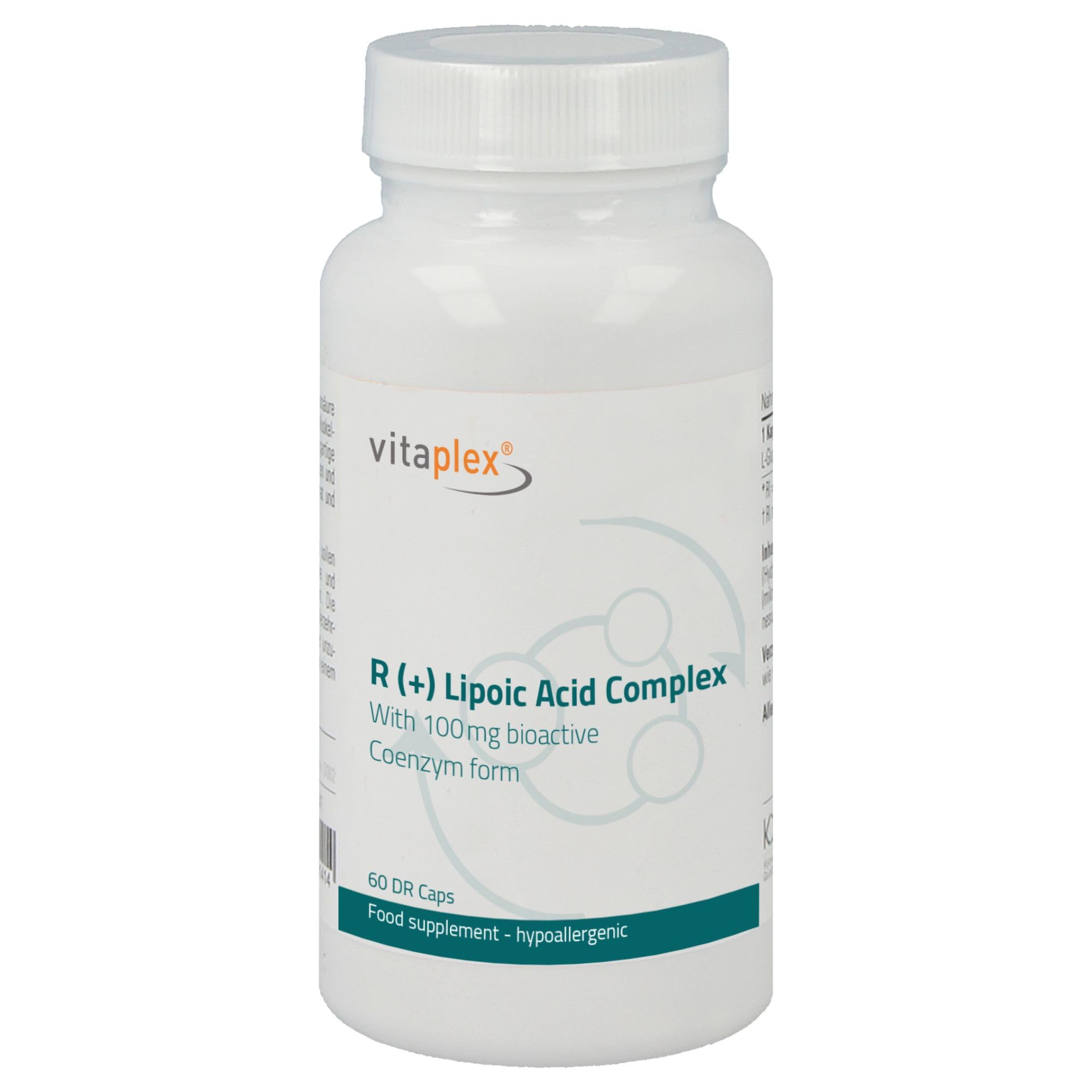 R(+) Alpha-Liponsäure hochdosiert (400 mg, 60 DR Kaapseln) - Alpha Lipoic Acid in Coenzym R-Form und Racemats Form - Magensaftresistente Kapseln