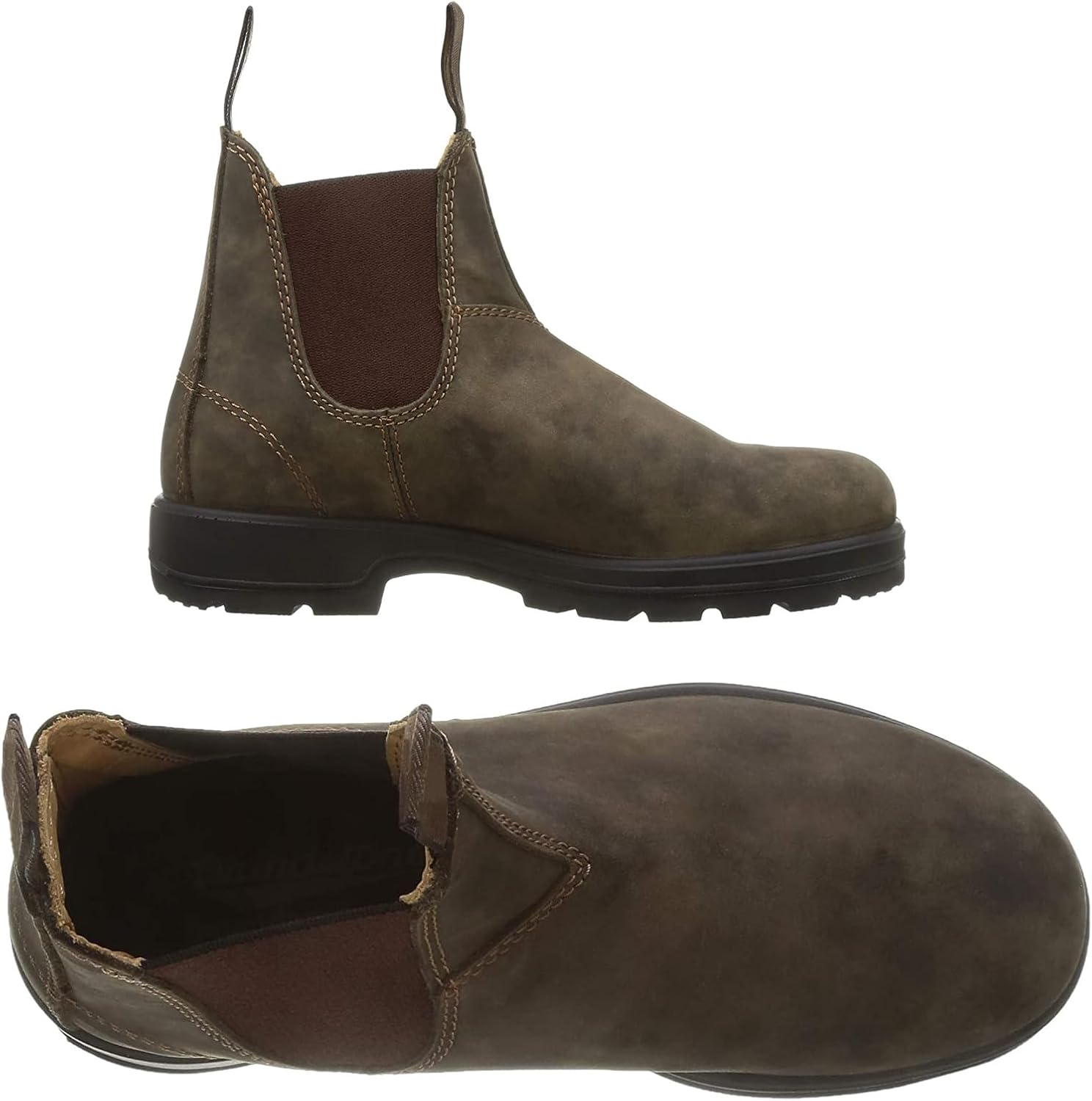 Men'S Waterproof Block Heel Chelsea Boots Retro Non-Slip Pull-On Work Hiking Boots - Image 6