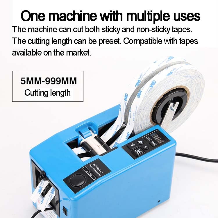 Distributore di nastro, dispenser manuale automatico da tavolo con display digitale, lunghezza regolabile 5-999 mm, velocità 200 mm/s per imballaggio ufficio