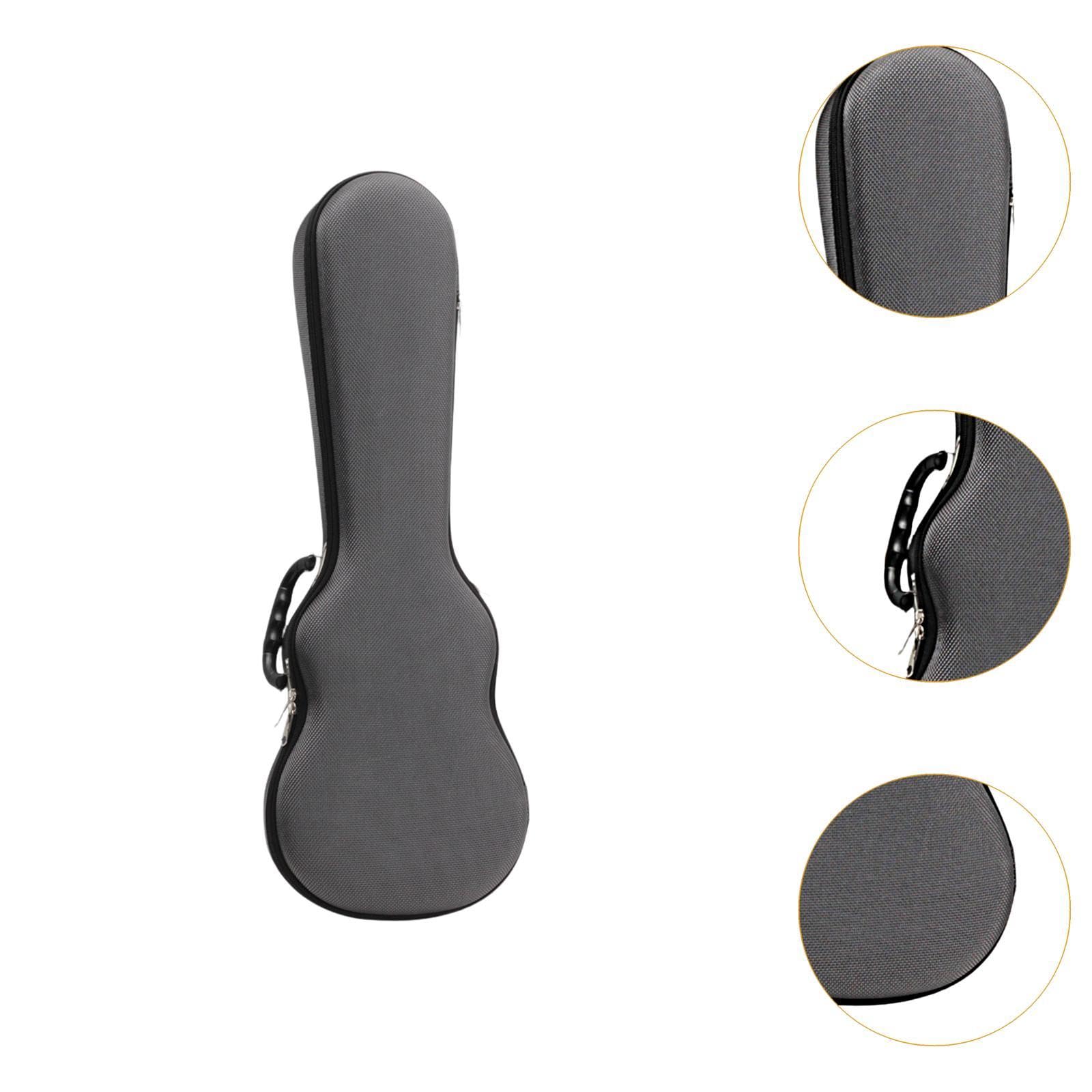 Oshhni Étui rigide pour ukulélé, sac pour ukulélé Portable, étui pour ukulélé de 26 pouces, étui pour ukulélé ténor, sac à dos à bretelles réglables, gris