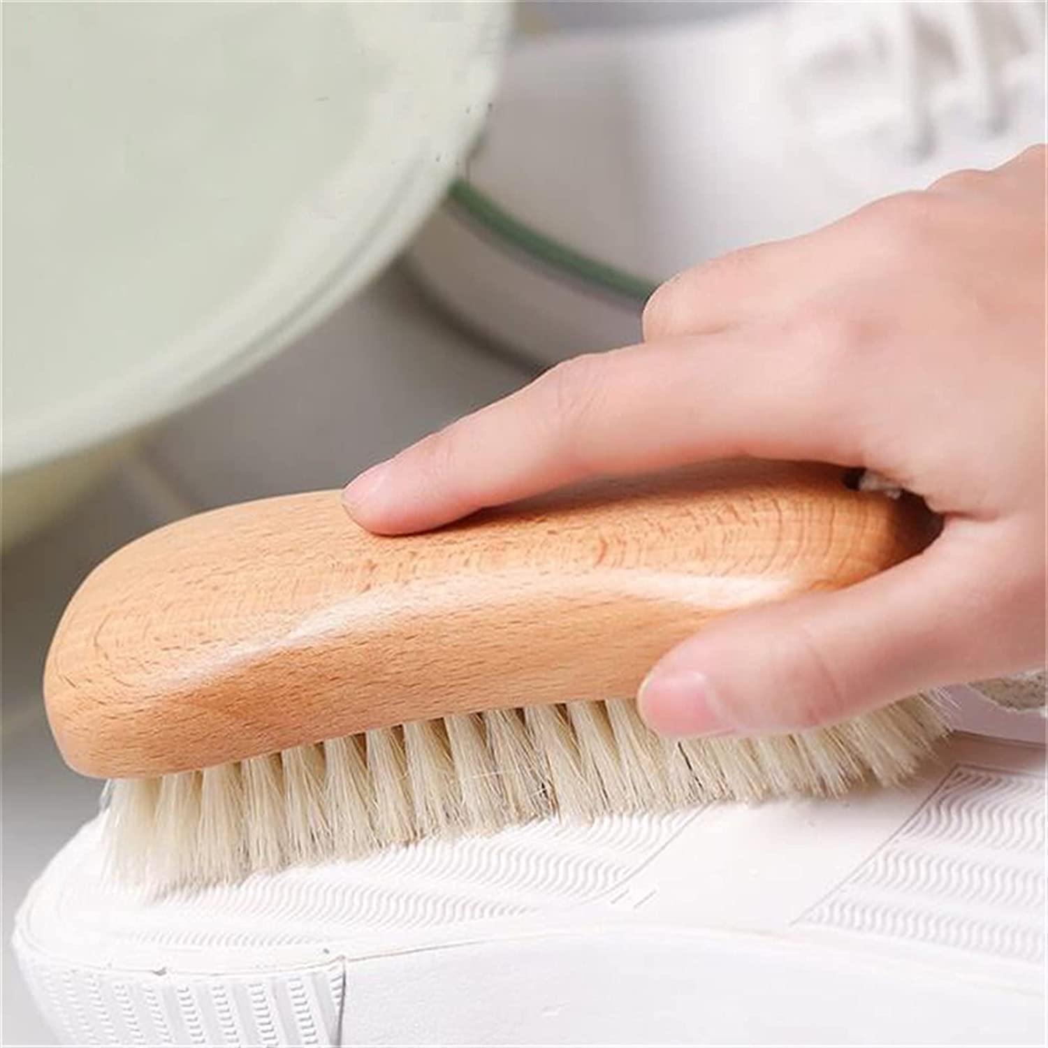 Schuhbürste, Reinigungsbürste aus Holz Wäschebürsten Haushaltswäsche Kleidung Reinigungsbürste Plattenbürste Schuhe waschen Borstenbürstenbürste