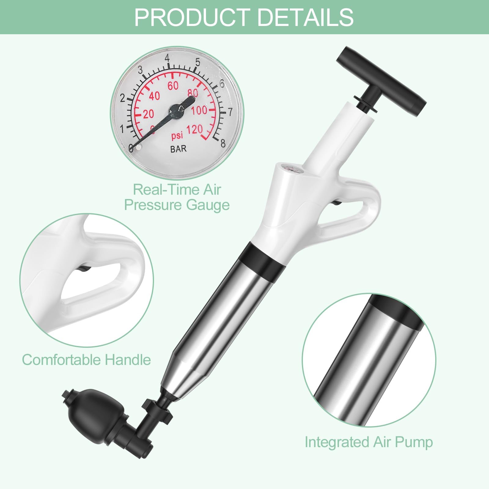 7 Pièces Deboucheur Wc Evier Canalisation, Pompe Débouche Evier Wc, Poire Débouchage Wc, Piston pour Déboucher les Toilettes, pour Déboucher les Toilettes, Baignoire, Drain de Sol
