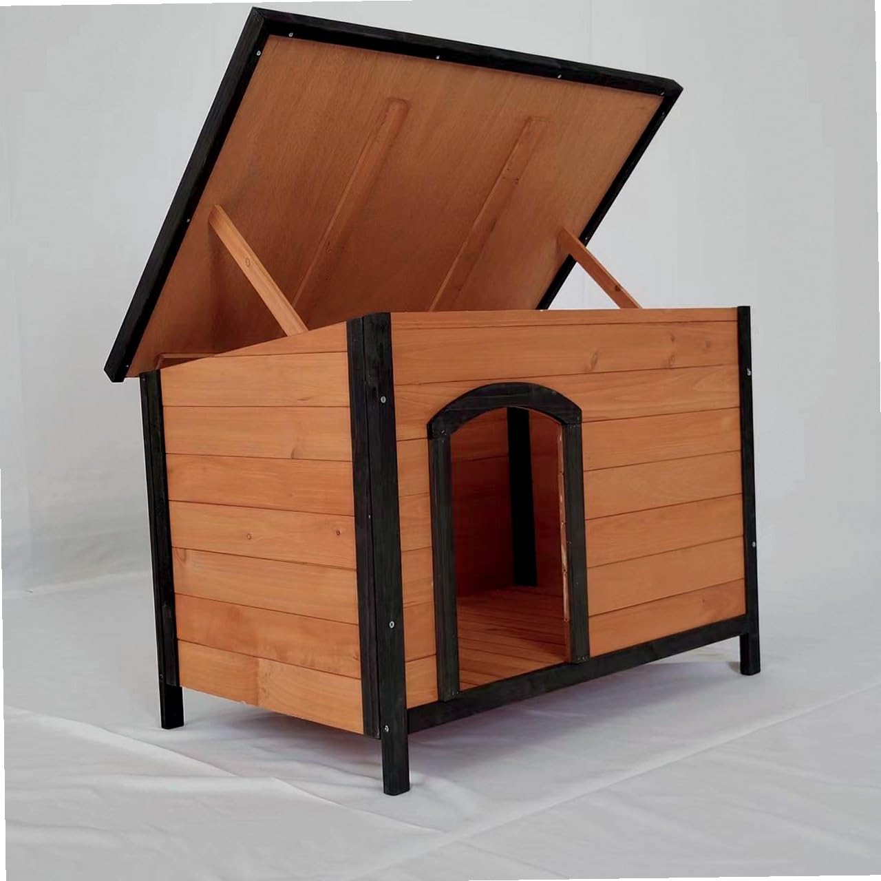 WERKA PRO Niche en Bois pour Chiens - Toit Étanche et Pieds Surélevés - Utilisation Intérieure/Extérieure - 63,5 x 86 x H 56,