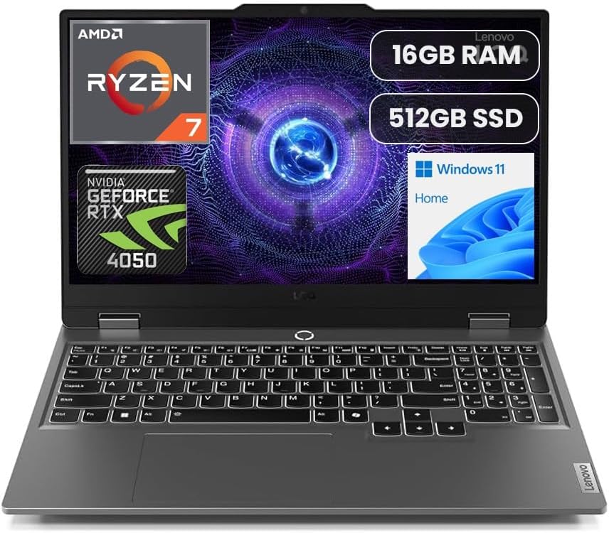 Lenovo LOQ Notebook Gamer 15,6" Ryzen 7 RTX 4050 16GB