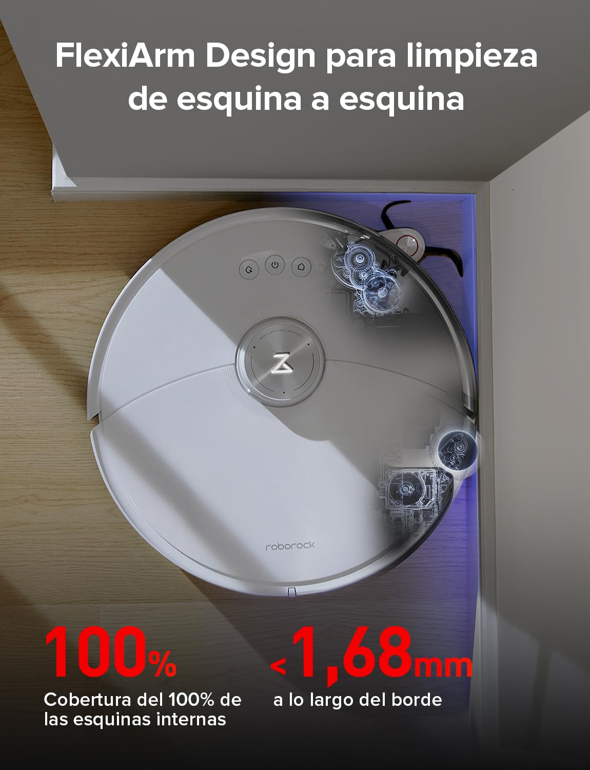 roborock S8 MaxV Ultra Robot Aspirador Base de Carga Todo en uno, FlexiArm Design, Aspiradora y friegasuelo 10.000 Pa, DuoRoller Riser, VibraRise 3.0, HyperForce, Reactive Al 2.0, Blanco