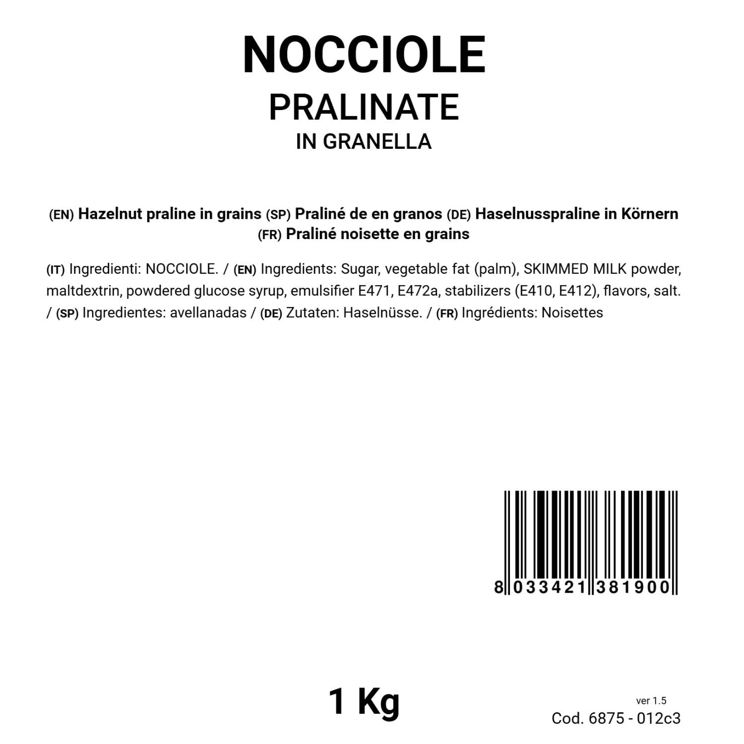 BONGIOVANNI FARINE E BONTA' NATURALI Praliné de avellanas en granos 1kg