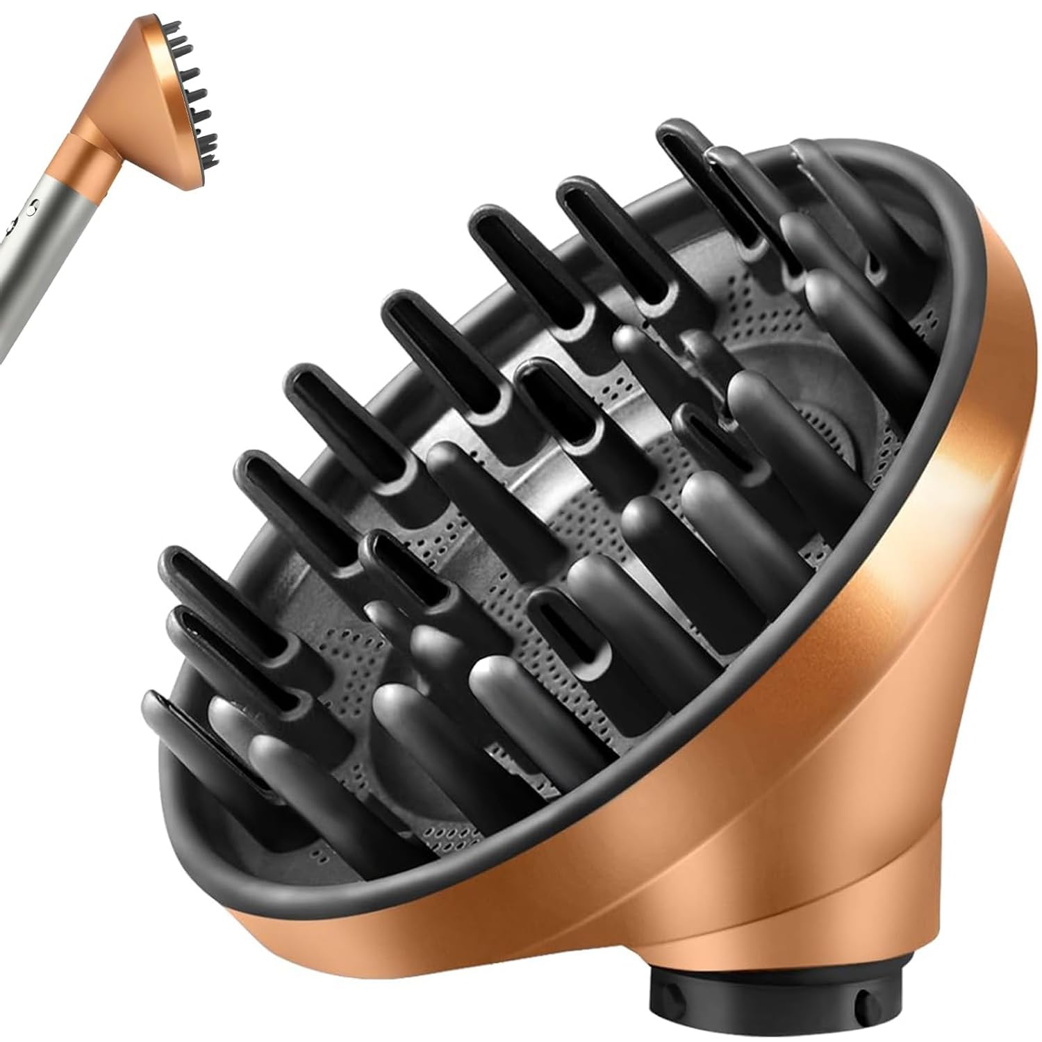 Upgraded Hair Diffuser for Dyson Airwrap + Pre-Styling Dryer Nozzle Attachment for Dyson Airwrap HS01/HS05/HS08(Gold +Gold)