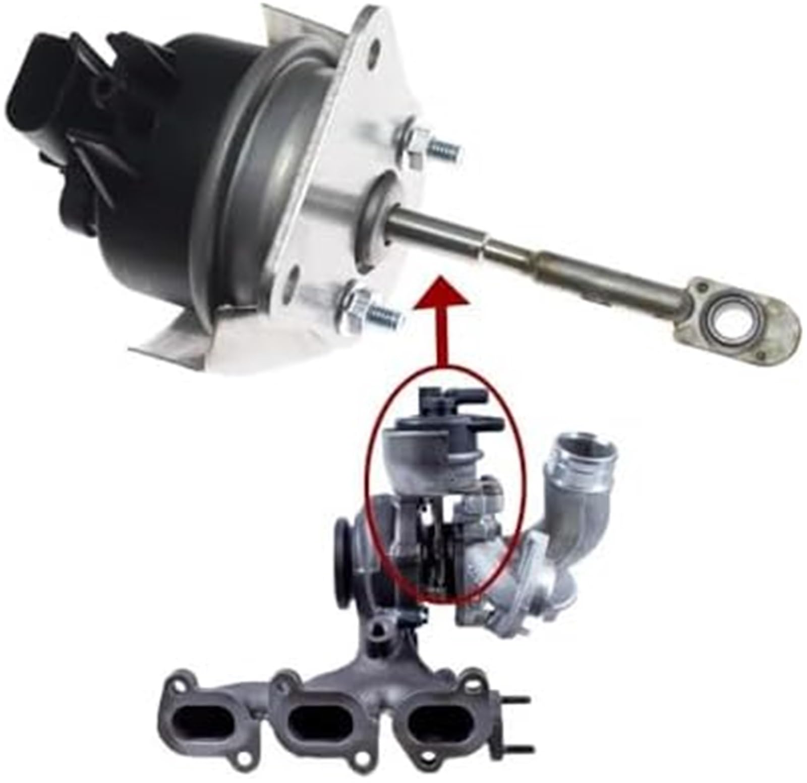 Wivplex Actionneur électronique Turbo de turbocompresseur, pour Vw, pour Polo 1.4 Tdi Cusa Cusb 66 Kw 90 pour Hp 2014-04B253019H 04B253019R 16309880001 Électrovanne turbo boost pour moteur de voiture