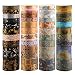 Lychii Washi Tape Set, 40 Rotoli di Timbratura in oro, fai da te Multi Patterns Nastro Adesivo Decorativo per Diari di proiettili, Pianificatori, Scrapbooking- 3 M per Rotolo