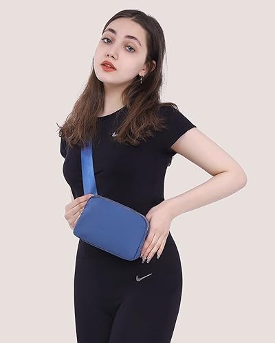 Miniatura 2 de Riñoneras para mujeres y hombres Riñonera de moda con correa ajustable, pequeña cangurera para viajes y senderismo, Azul marino, Riñoneras de moda