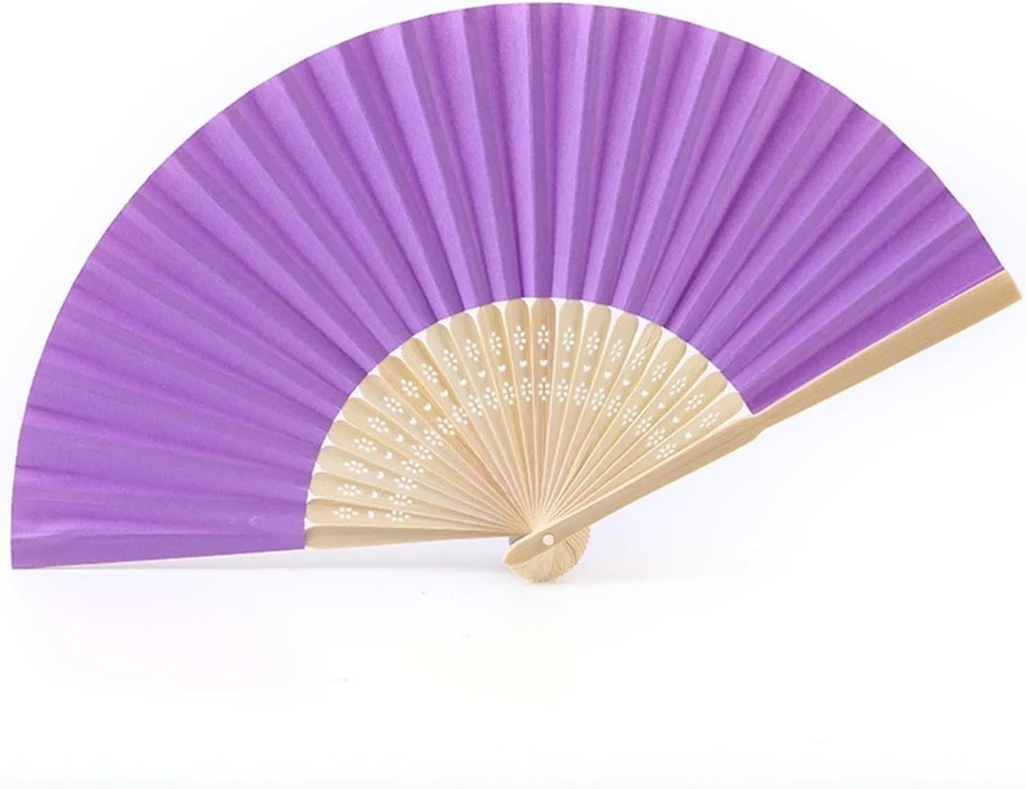 7-inch Hand Held Fan Blank White DIY Paper Folding Fan Practice Calligraphy Painting Fan for Wedding Party Decor Gifts