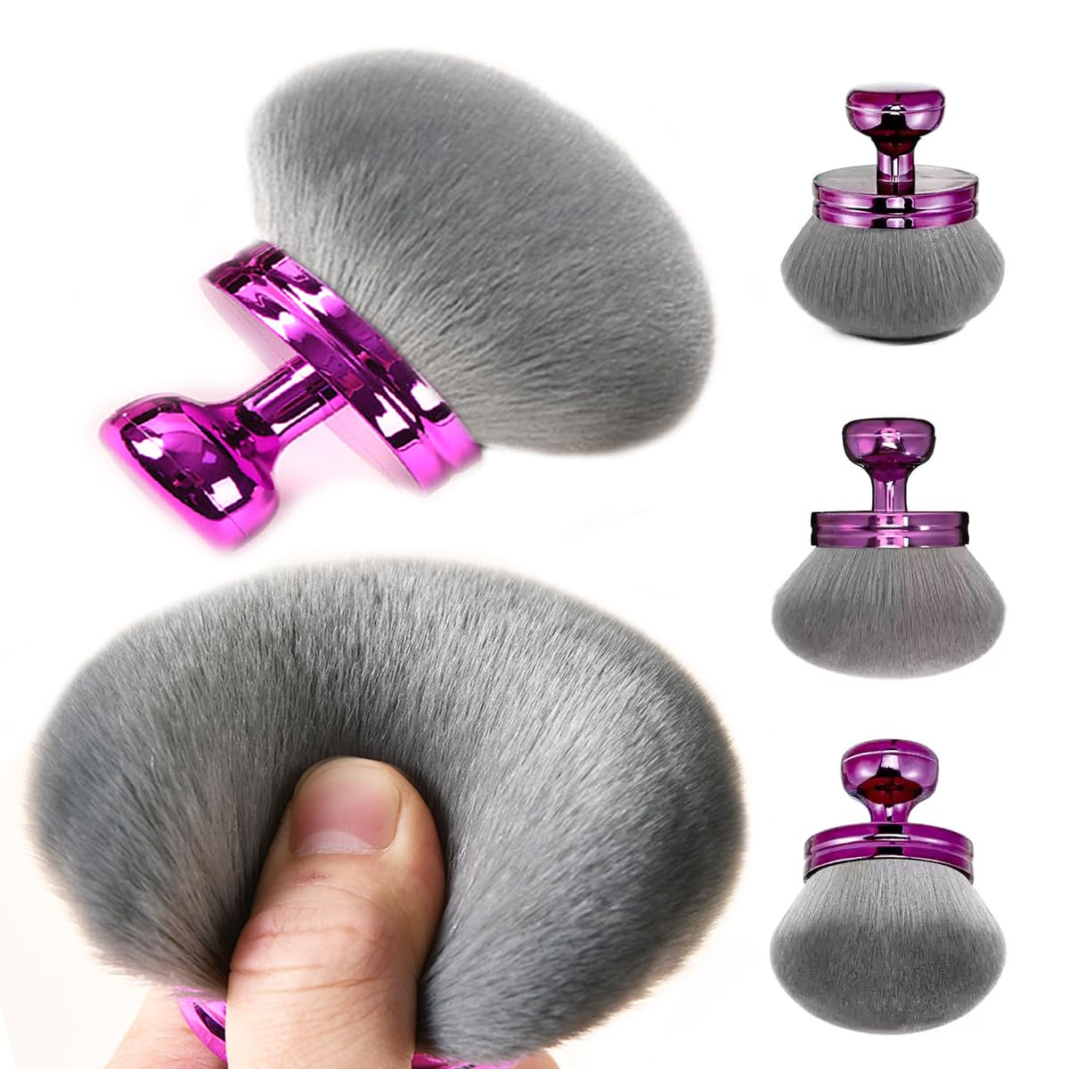 Extra Large Body Makeup Brush, 3 Inch Width, Self Tanning Blend Brush, Face and Body Application, Gift Box (Purple)