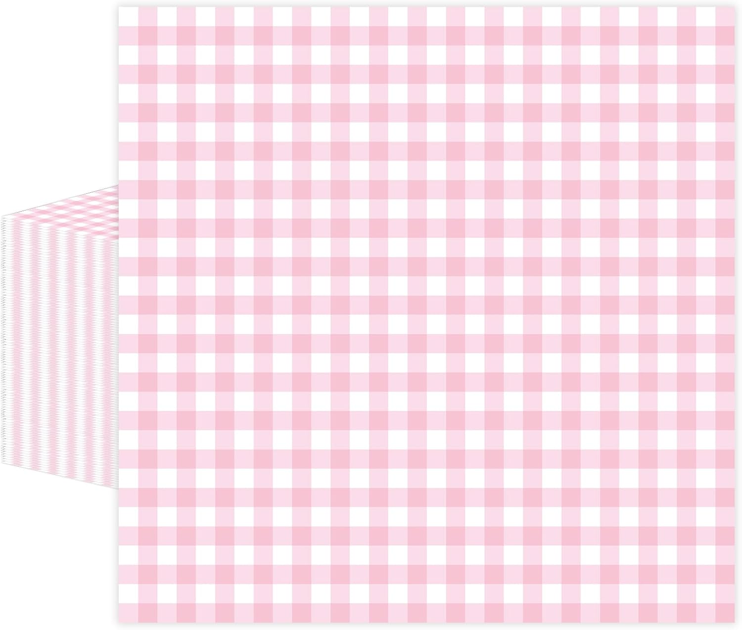 50 Pcs Red Gingham Paper Napkins, Disposable Red and White Checkered Luncheon Napkin Plaid Dinner Beverage Napkin for Picnic Baby & Bridal Shower Wedding Birthday Party Decorations