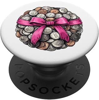 Coquette Bow Coin Collector Coin Collecting Numismatics Girl PopSockets Adhesive PopGrip