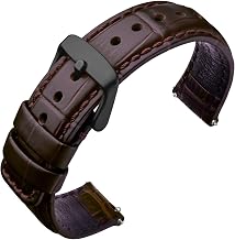 ANNEFIT Genuine Leather Watch Strap Crocodile Embossed Watch Band Quick Release 18mm 20mm 22mm 24mm Leather Watch Replacement Strap