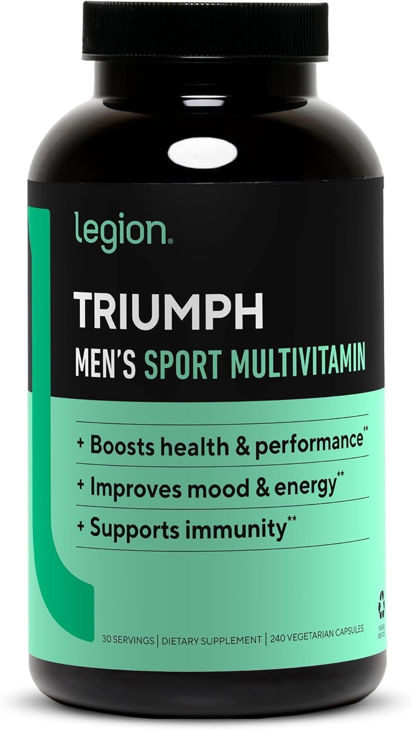 Triumph Men's Sport Vitamin - Complete Multivitamin for Men - Daily Vitamins for Men to Boost Health and Performance - Men's Multivitamin with 21 Vitamins & Minerals - 30 Servings
