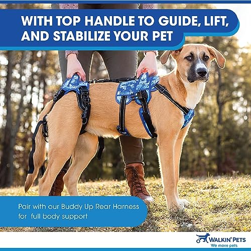 Walkin’ Buddy Up Rear Harness For Dogs, Hind Legs Support For Dogs, Extra Large, 95-150 Lbs, 26-38 Inches Abdomen Girth - Blue Tie-Dye #TOP3