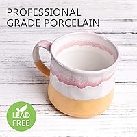 Vista 49 de Bosmarlin Large Stoneware Coffee Mug, Big Tea Cup for Office and Home, 21 Oz, Dishwasher and Microwave Safe, 1 PCS (Geometry-Green)