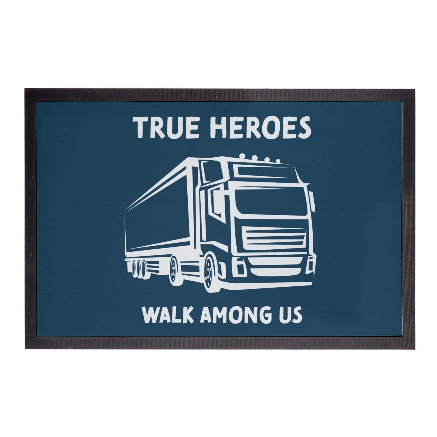 Paillasson Bleu True Heroes Trucker Passion Job - Tapis de sol 75x50cm pour entrée de maison