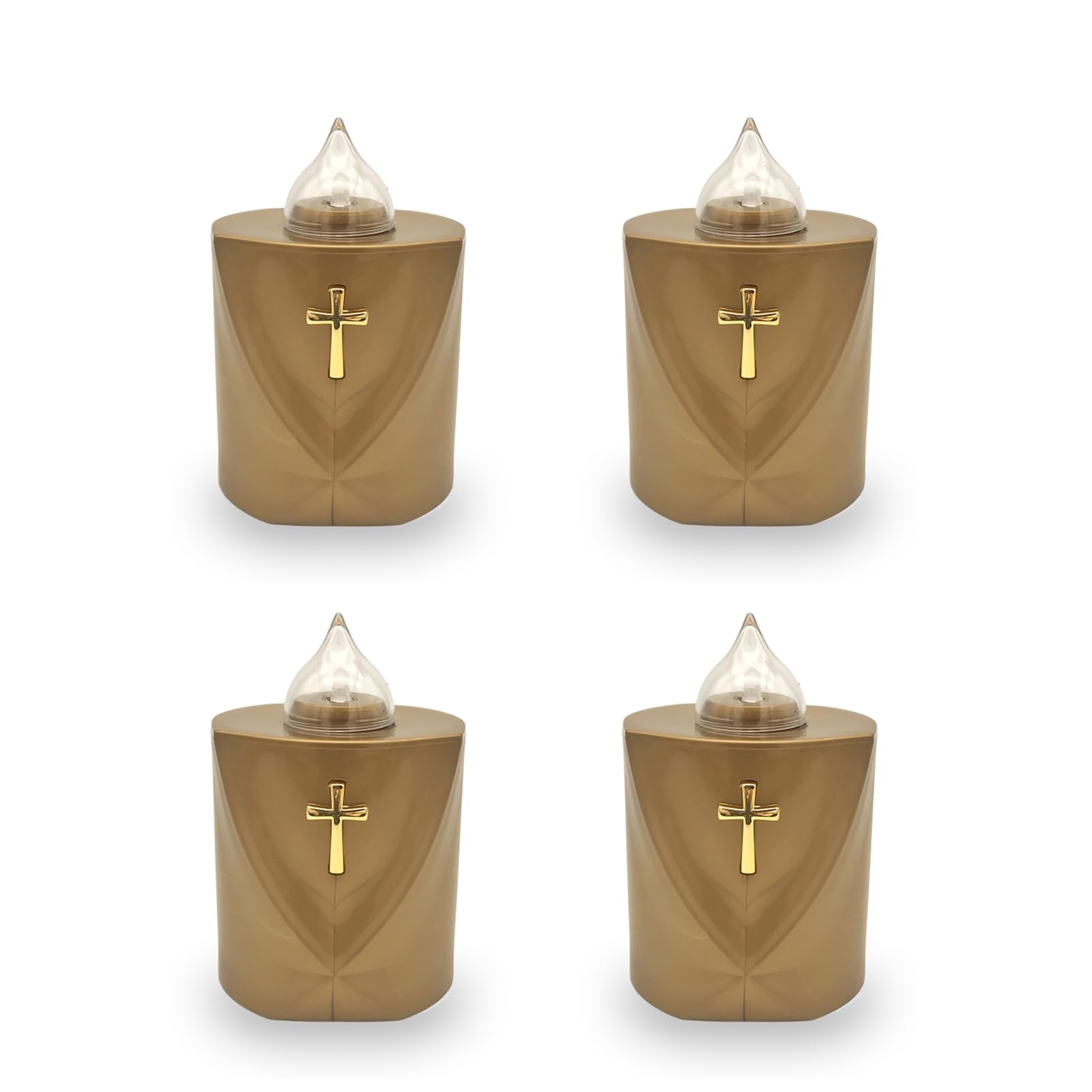 Bougie LED Funéraire Vacillante Croix Sacrée | Lumière Blanche Commémorative | Jusqu'à 120 Jours | Réutilisable Piles Incluses | Hommage Intérieur Extérieur