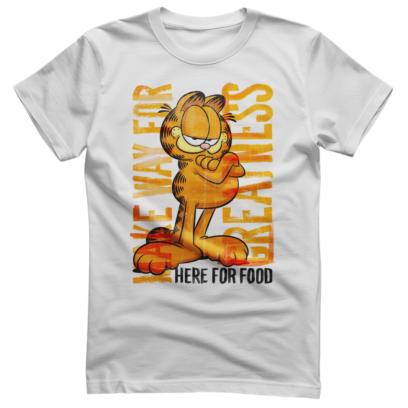 Garfield Officially Licensed Make Way for Greatness Mens T-Shirt (White), X-Large