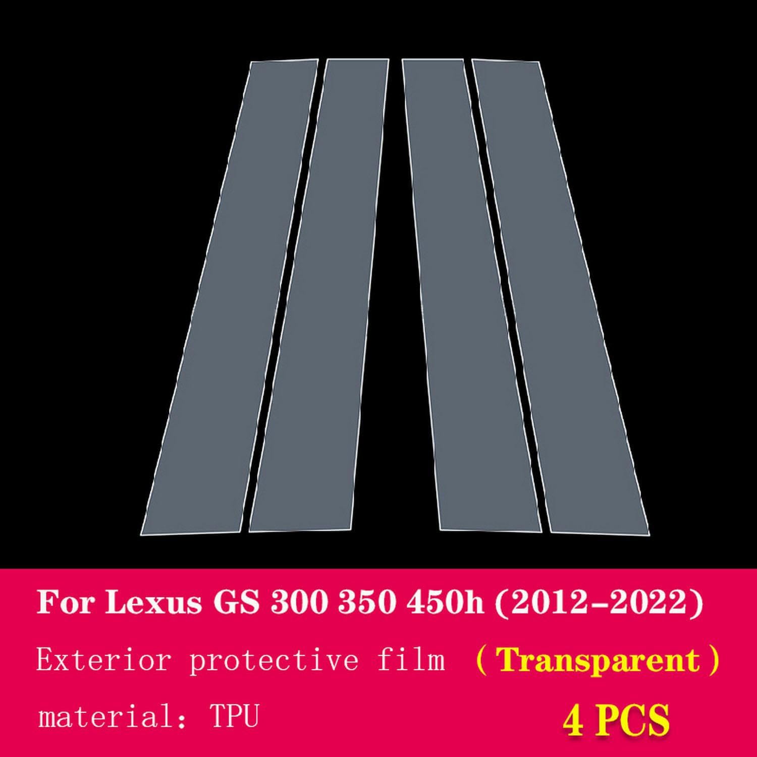 JCAKES Car Exterior Car Window Pillar Anti-Scratch TPU Protective Film Anti-Scratch Repair Film Transparent refit，for Lexus GS 2012-2023