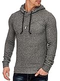 TAZZIO Herren Sweatjacke Tazzio Style Herren Strickjacke Hoodie Sweatjacke 17204 (M, Anthrazit-2)