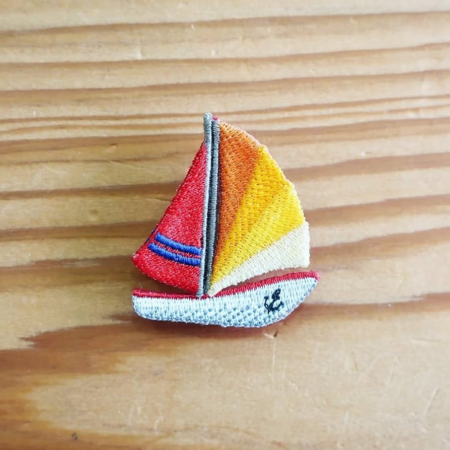 Amazon.co.jp: LMエルム ピンブローチ ヨット 立体刺繍