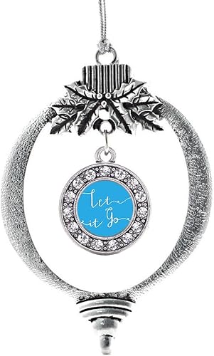 Miniatura 141 de Inspired Silver - My Vintage Initials - Adorno con dije de letra V - Adornos navideños de círculo plateado con joyas de circonita cúbica