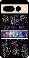 Vista 1 de Pineapple Galaxy Space - Funda de goma negra personalizada compatible con Google Pixel 10, 10 Pro, 10 Pro XL, 9a, 9 Pro, Pixel 9, Pixel 9 Pro XL