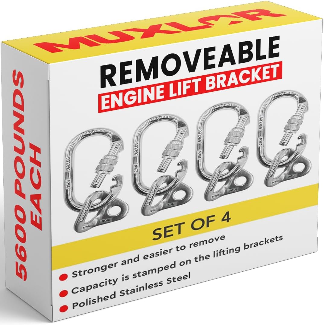 Tools 5600 lb - Removable Engine Lift Bracket for Crate Engine Hoist, Engine Lift Plate, Lifting Chains. Perfect for Engine Support Bar, Transmission Jack Adapter, Truck Crane, Lifting Sling.