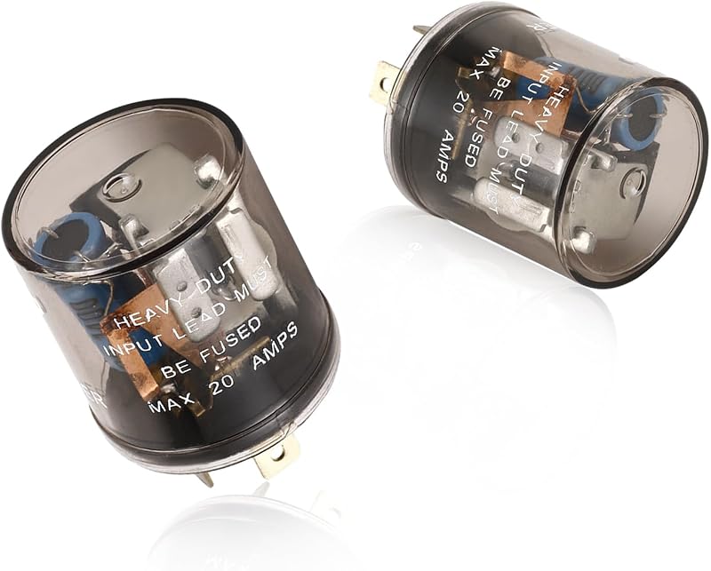 Relé eletrônico de pisca-alerta LED Dickno 2 pinos 12 V para carro, caminhão e motocicleta – Conjunto com 2 unidades