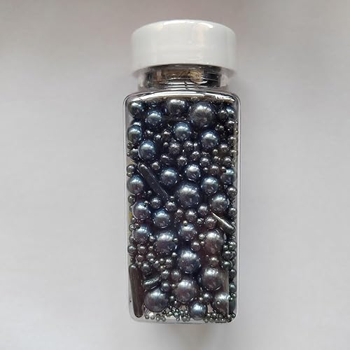 Miniatura 4 de Gránulos comestibles de azúcar de perlas negras comestibles, tamaño mixto, para hornear, decoración de pasteles, decoración de galletas, boda,