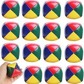 Yukoity 16 Packs Set of Primary Juggling Balls, 5cmx5cm, 2 inch Weight: 45g, Mini Juggling Balls, Durable Juggling Ball kit,Soft and Easy to Play Juggling Balls, Multicolor Can be Washed Directly